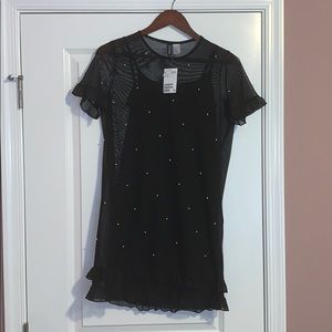 H&M Black dress with ruffles